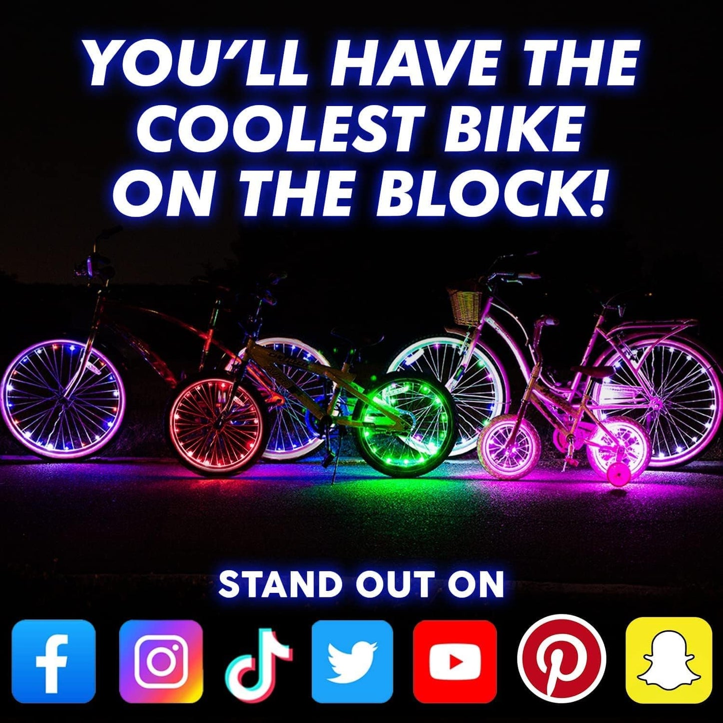 Life LED Bike Wheel Lights with Batteries Included! Get 100% Brighter and Visible from All Angles for Ultimate Safety & Style (1 Tire Pack)