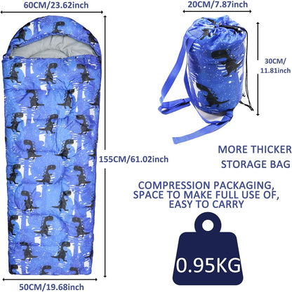 Kids 3-Season SleepingBag Lightweight & Waterproof