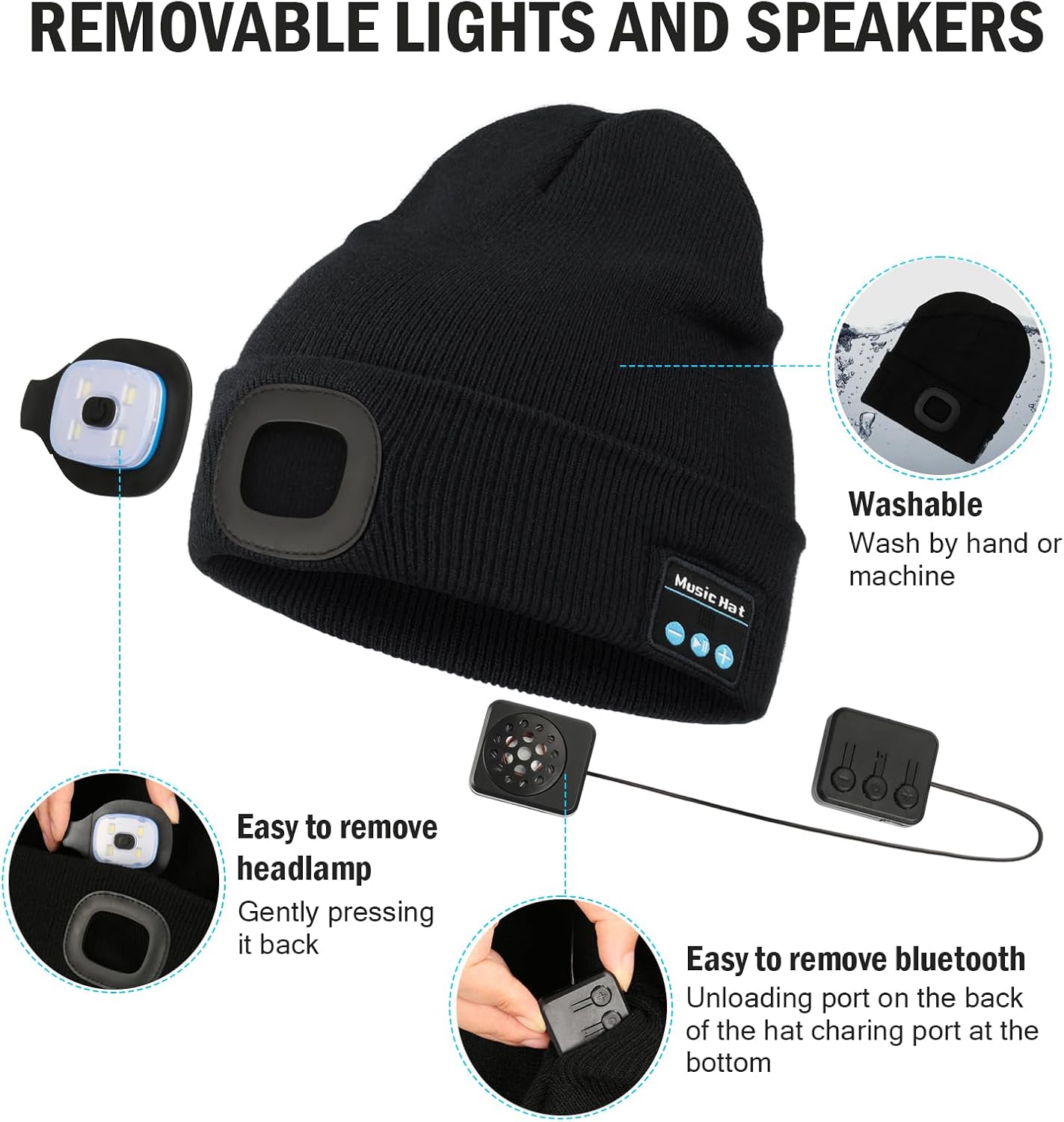 LED Bluetooth Beanie -Wireless Audio - Outdoor Ready