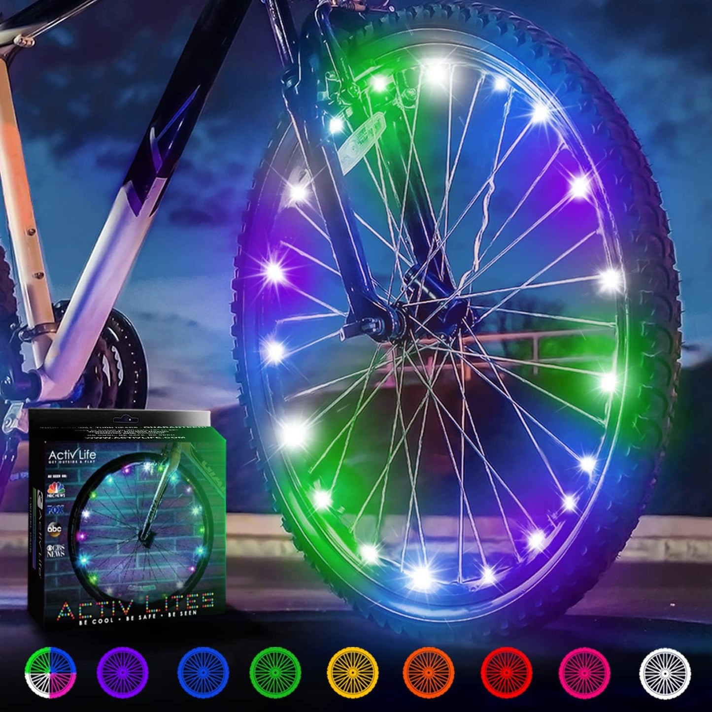 Life LED Bike Wheel Lights with Batteries Included! Get 100% Brighter and Visible from All Angles for Ultimate Safety & Style (1 Tire Pack)