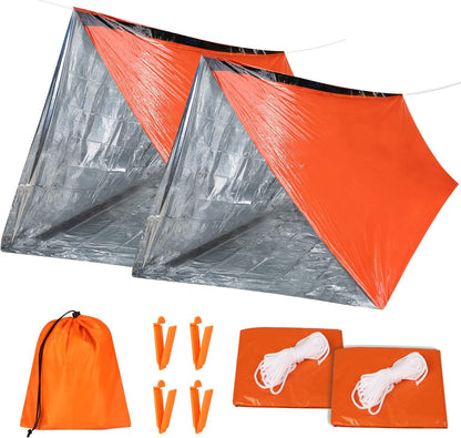 2-Person Emergency Shelter Tent - Waterproof & Thermal - 2pack