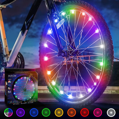 Life LED Bike Wheel Lights with Batteries Included! Get 100% Brighter and Visible from All Angles for Ultimate Safety & Style (1 Tire Pack)