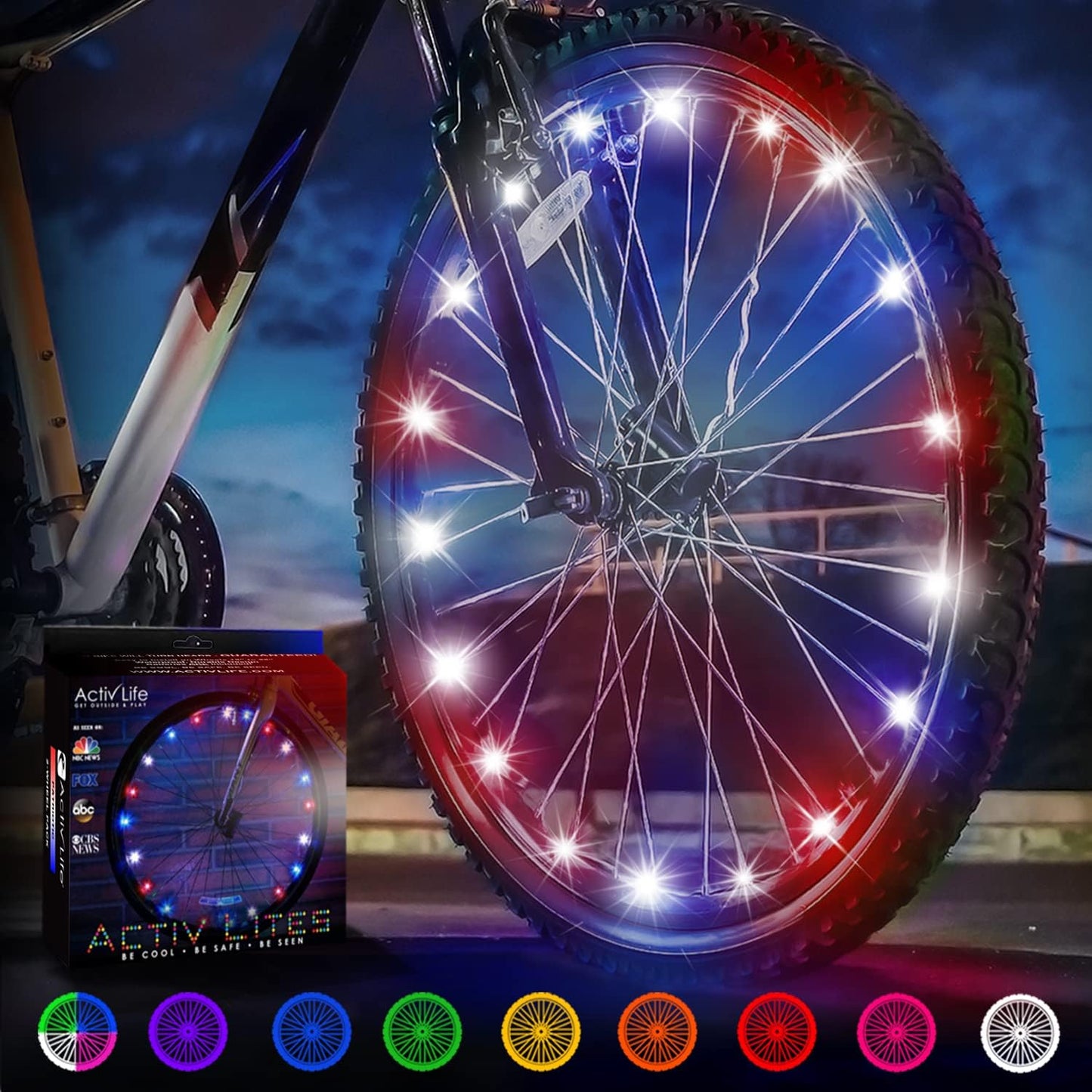 Life LED Bike Wheel Lights with Batteries Included! Get 100% Brighter and Visible from All Angles for Ultimate Safety & Style (1 Tire Pack)