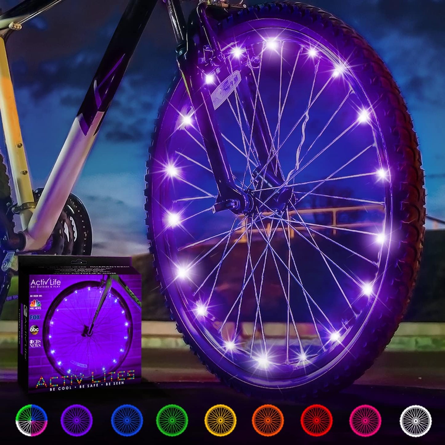 Life LED Bike Wheel Lights with Batteries Included! Get 100% Brighter and Visible from All Angles for Ultimate Safety & Style (1 Tire Pack)