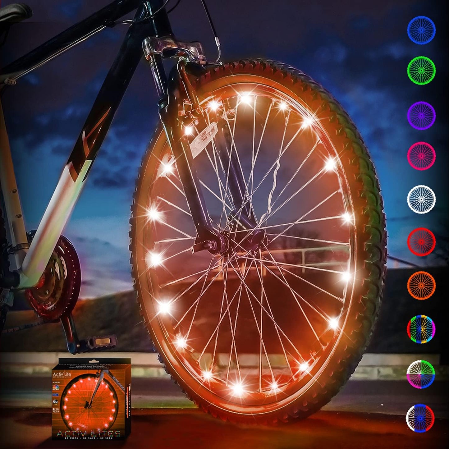 Life LED Bike Wheel Lights with Batteries Included! Get 100% Brighter and Visible from All Angles for Ultimate Safety & Style (1 Tire Pack)