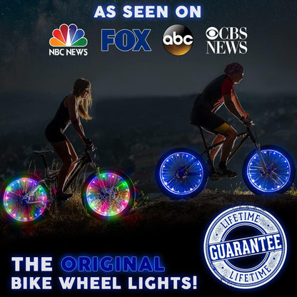 Life LED Bike Wheel Lights with Batteries Included! Get 100% Brighter and Visible from All Angles for Ultimate Safety & Style (1 Tire Pack)