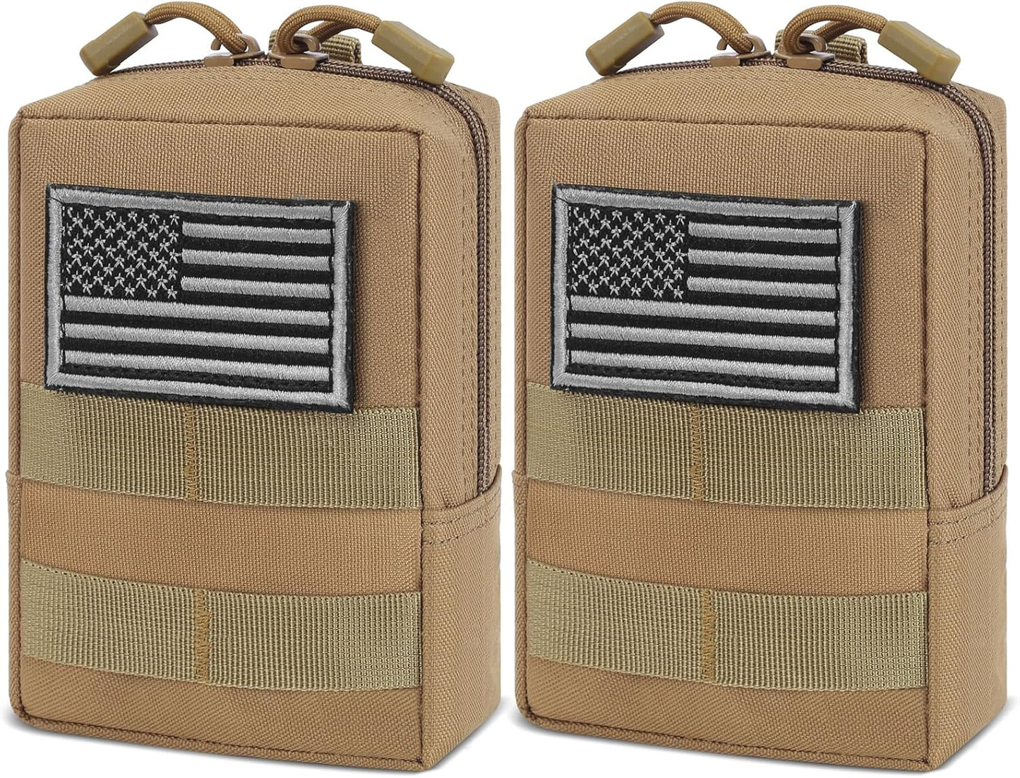 2-Pack Compact Tactical Molle Pouches - Water-Resistant EDC