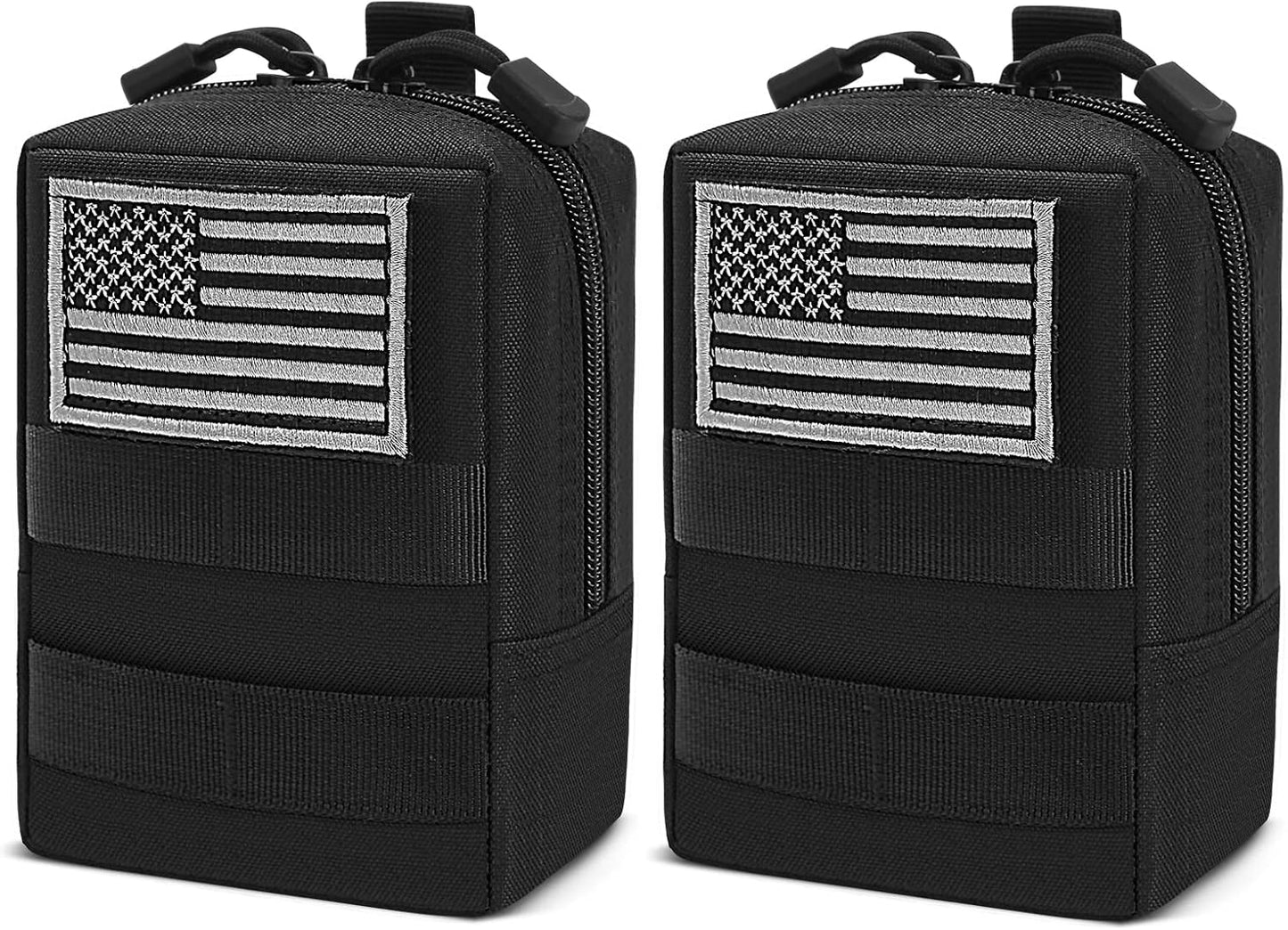 2-Pack Compact Tactical Molle Pouches - Water-Resistant EDC