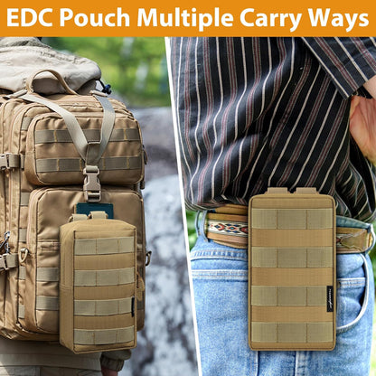 2-Pack Compact Tactical Molle Pouches - Water-Resistant EDC