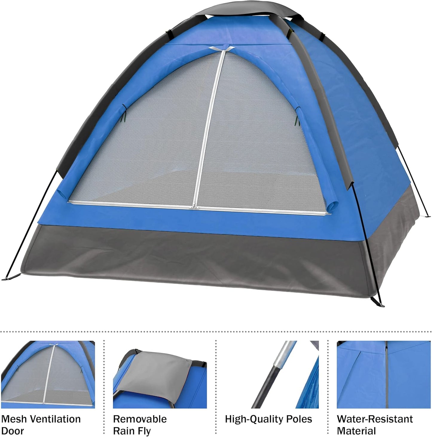 2-Person Backpacking Tent - Waterproof&Rain Fly