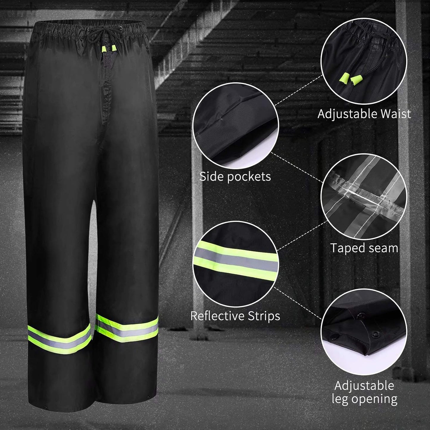 Rain Suits for Men Women Waterproof, Breathable Rain Coats with Eye-Catching Reflective Strip, Durable Rain Gear