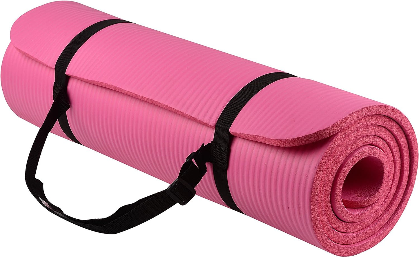 All Purpose 1/2-Inch Extra Thick High Density Anti-Tear Exercise Yoga Mat with Carrying Strap with Optional Yoga Blocks, Multiple Colors