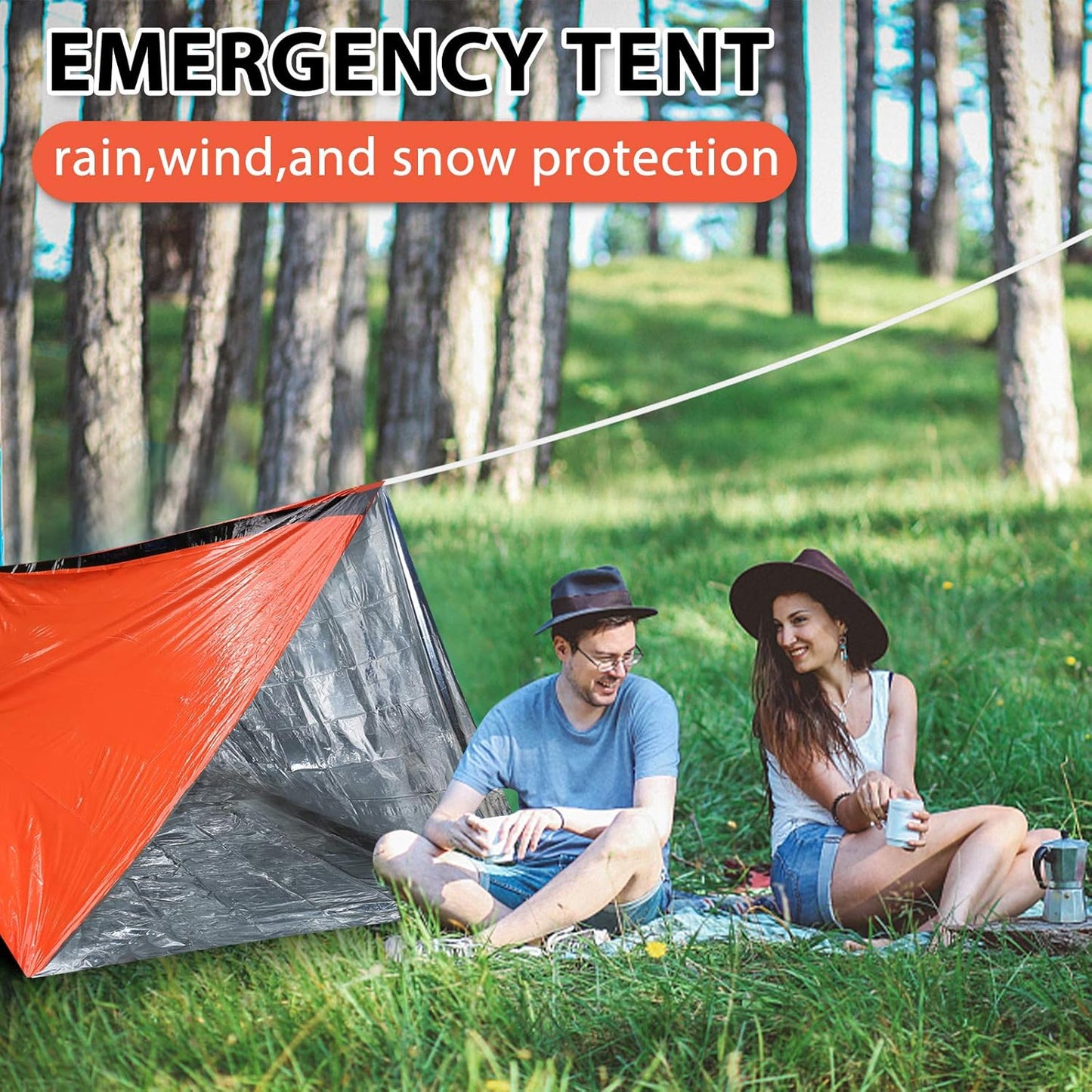 2-Person Emergency Shelter Tent - Waterproof & Thermal - 2pack