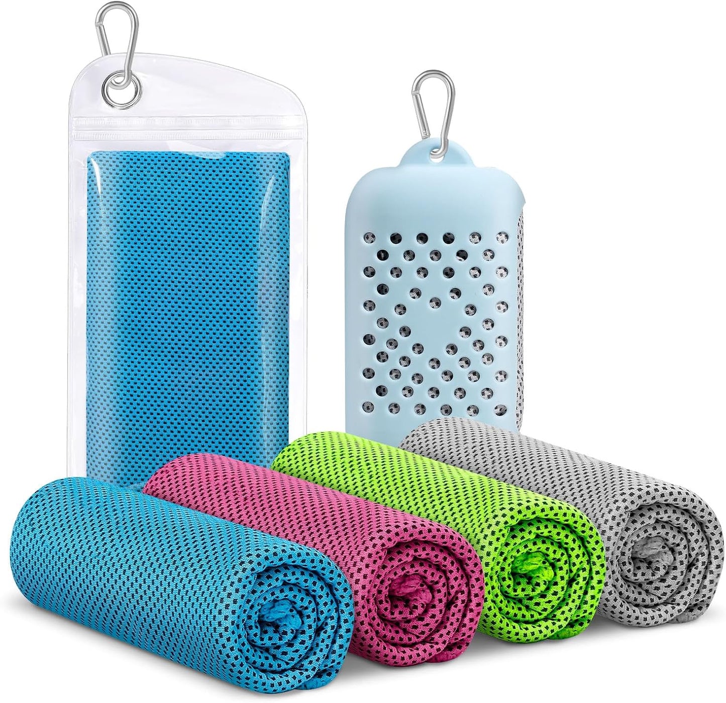 4 Pack Cooling Towels for Neck: Cool Towel Workout Sweat Towel for Sports Gym, Blue