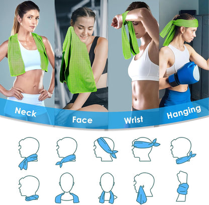 4 Pack Cooling Towels for Neck: Cool Towel Workout Sweat Towel for Sports Gym, Blue