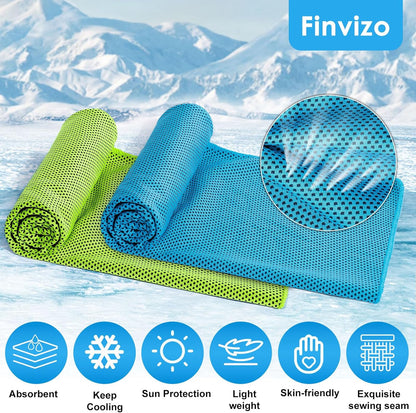 4 Pack Cooling Towels for Neck: Cool Towel Workout Sweat Towel for Sports Gym, Blue