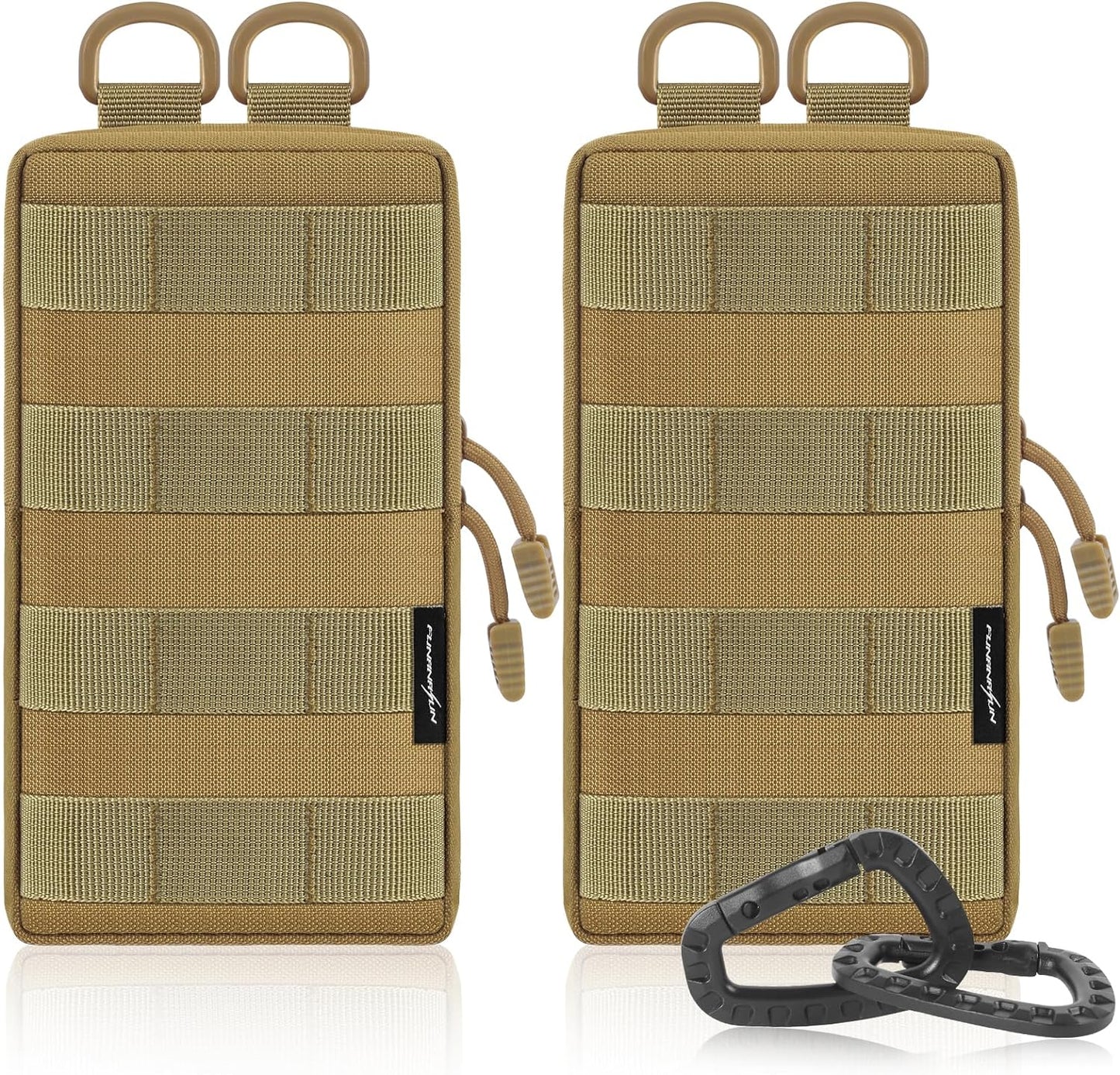 2-Pack Compact Tactical Molle Pouches - Water-Resistant EDC