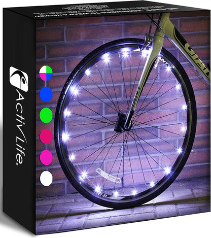 Life LED Bike Wheel Lights with Batteries Included! Get 100% Brighter and Visible from All Angles for Ultimate Safety & Style (1 Tire Pack)