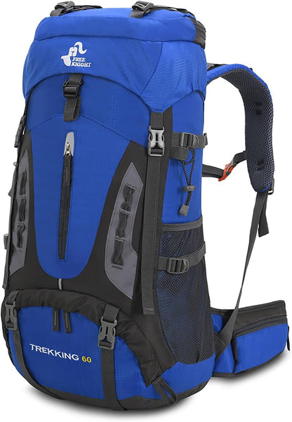 60L Waterproof Hiking Backpack with Rain Cover - Large Capacity for Outdoor Adventures