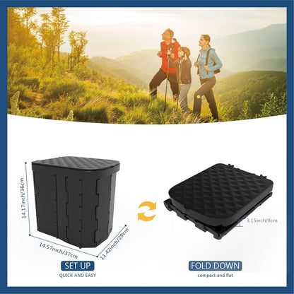 XL Portable Folding Toilet with Lid - Adult Camping Potty