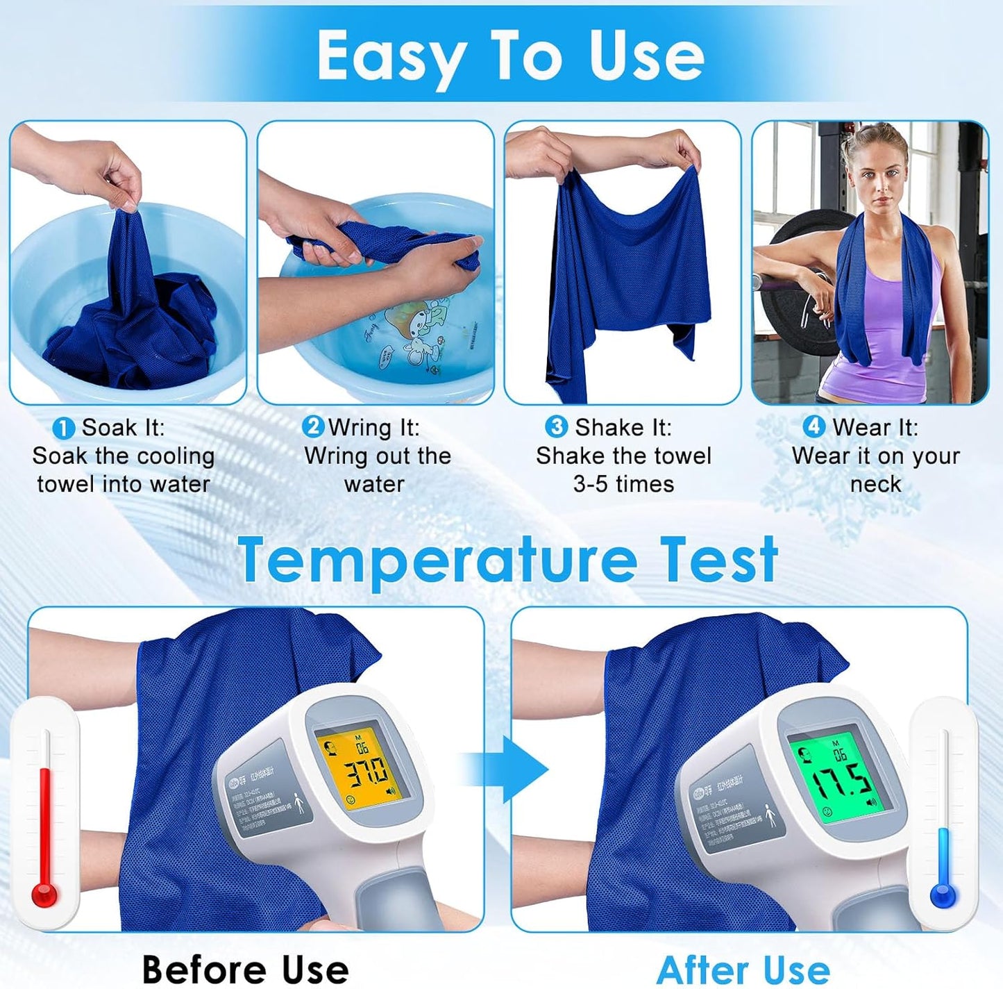 4-Pack Cooling Towels  Workout & Sports  Assorted Colors