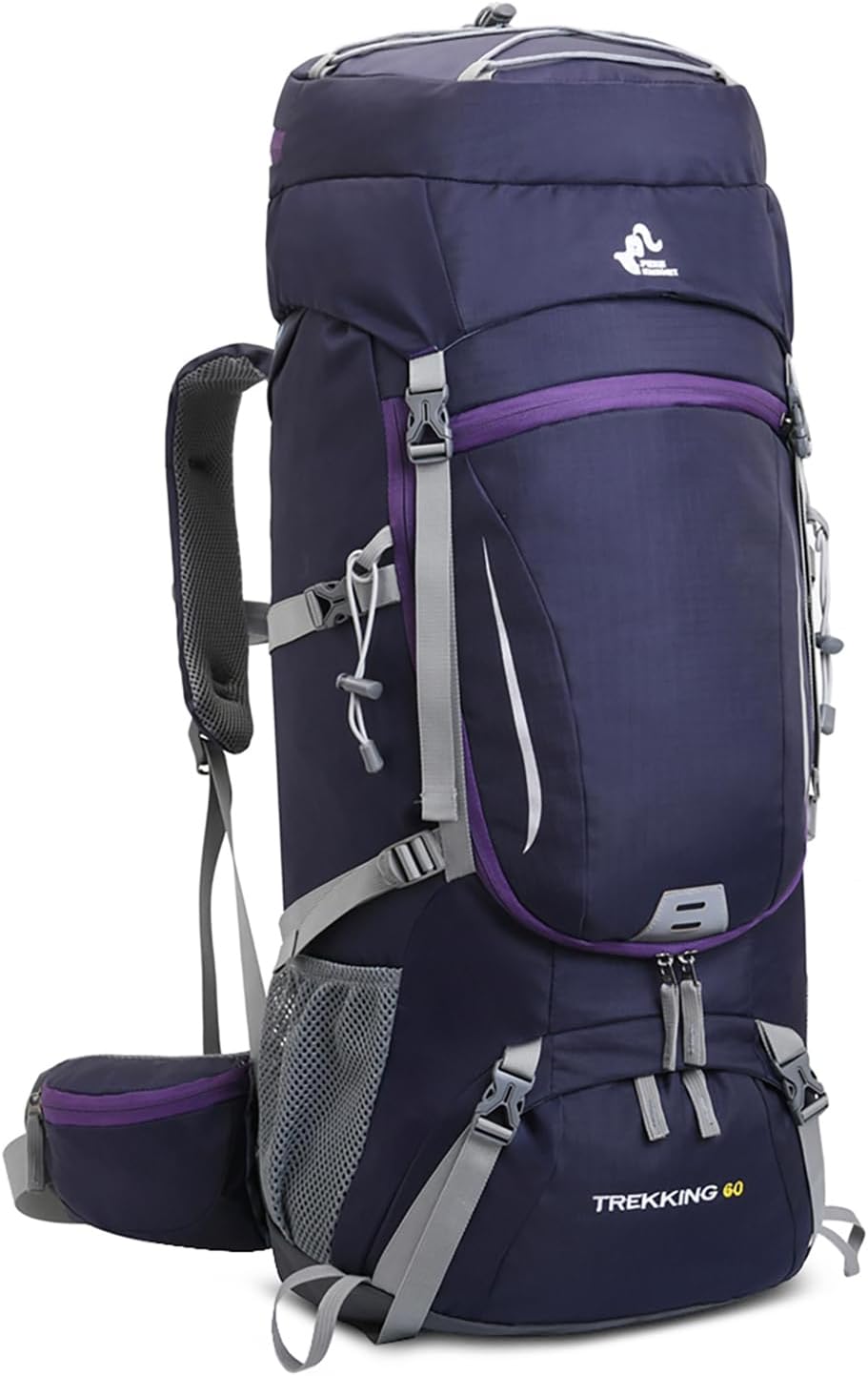 60L Waterproof Hiking Backpack with Rain Cover - Lightweight Outdoor Adventure Pack