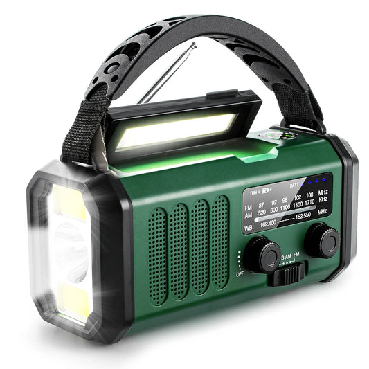 Rechargeable Battery Led Flashlight Radio Portable   Self Powered Dynamo Emergency Solar Hand Crank Radio