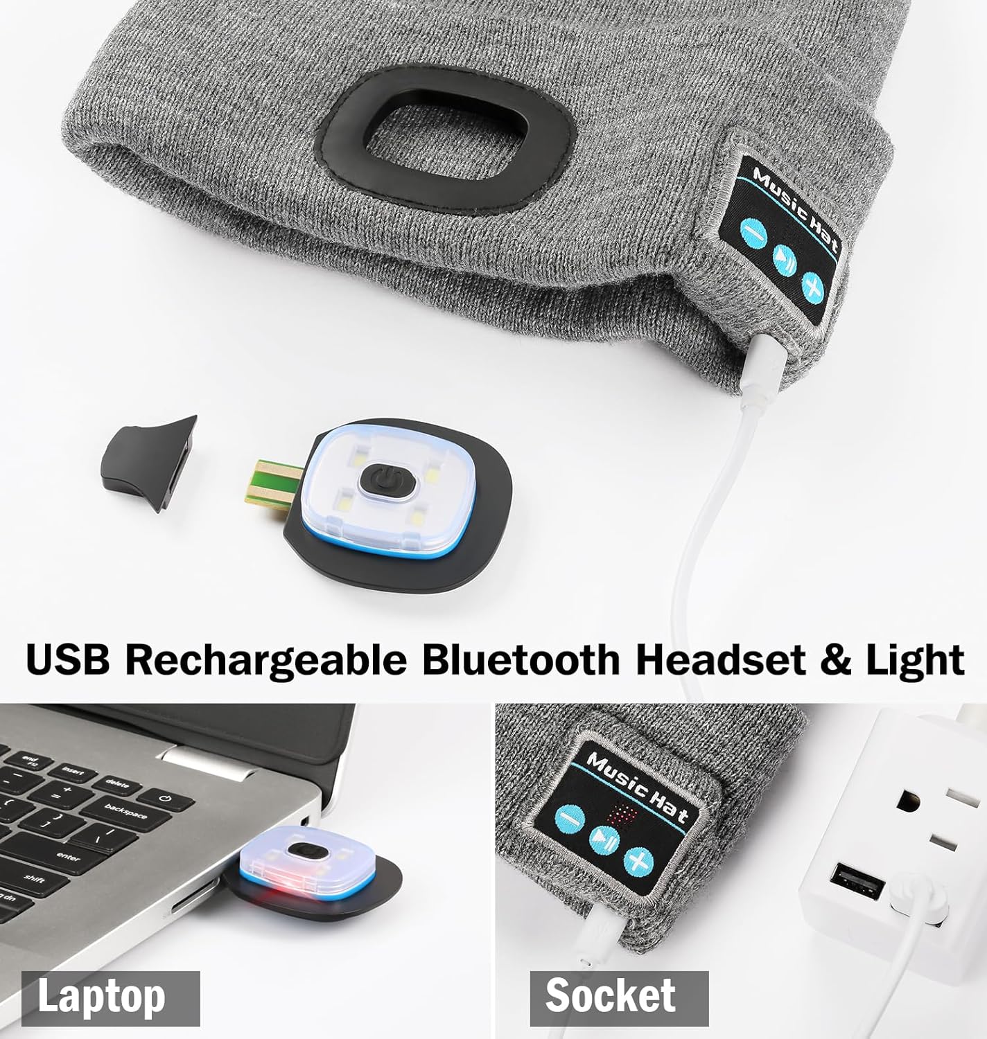 LED Bluetooth Beanie -Wireless Audio - Outdoor Ready