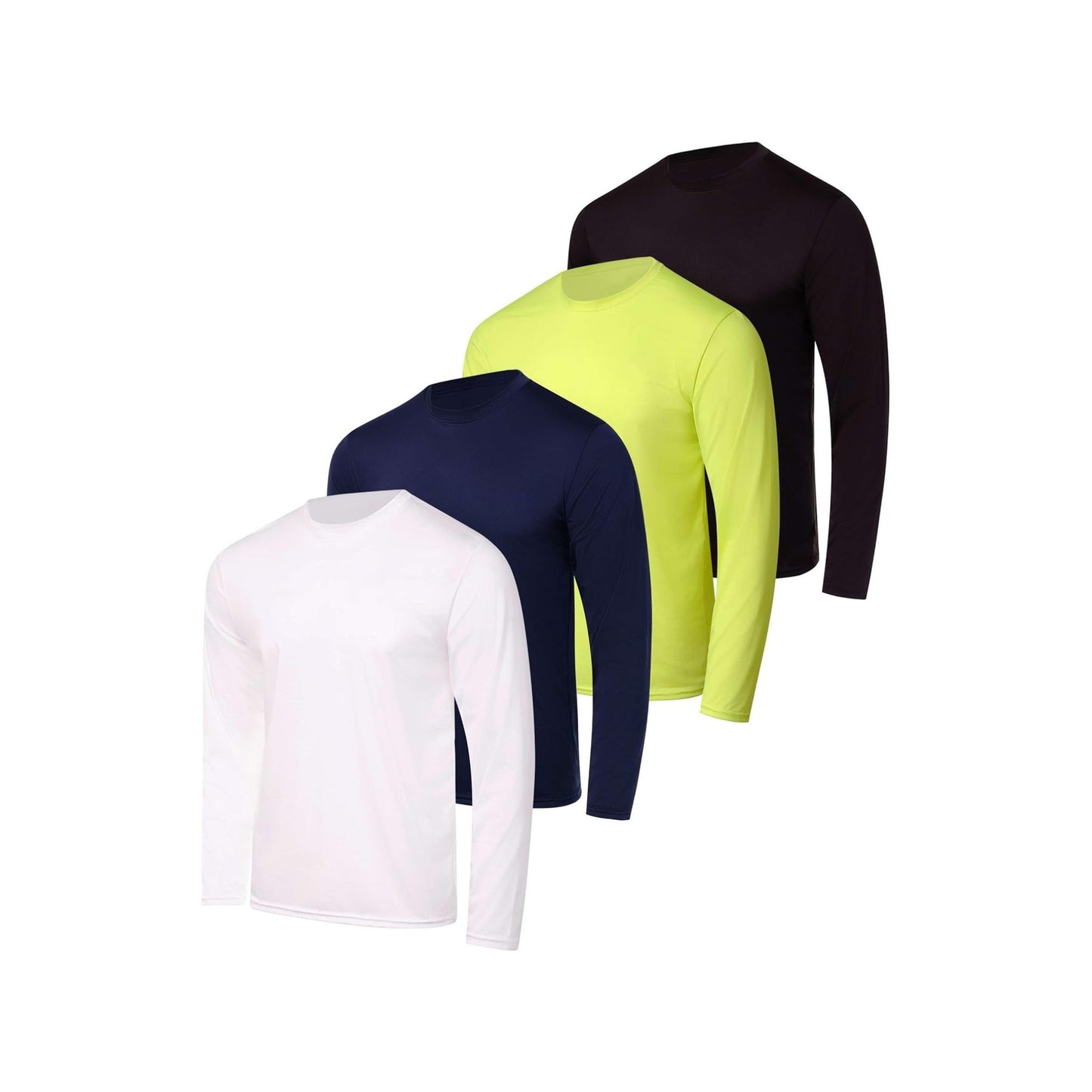 Men's UV-Protective Dry-Fit Long Sleeve Shirts - 4Pack