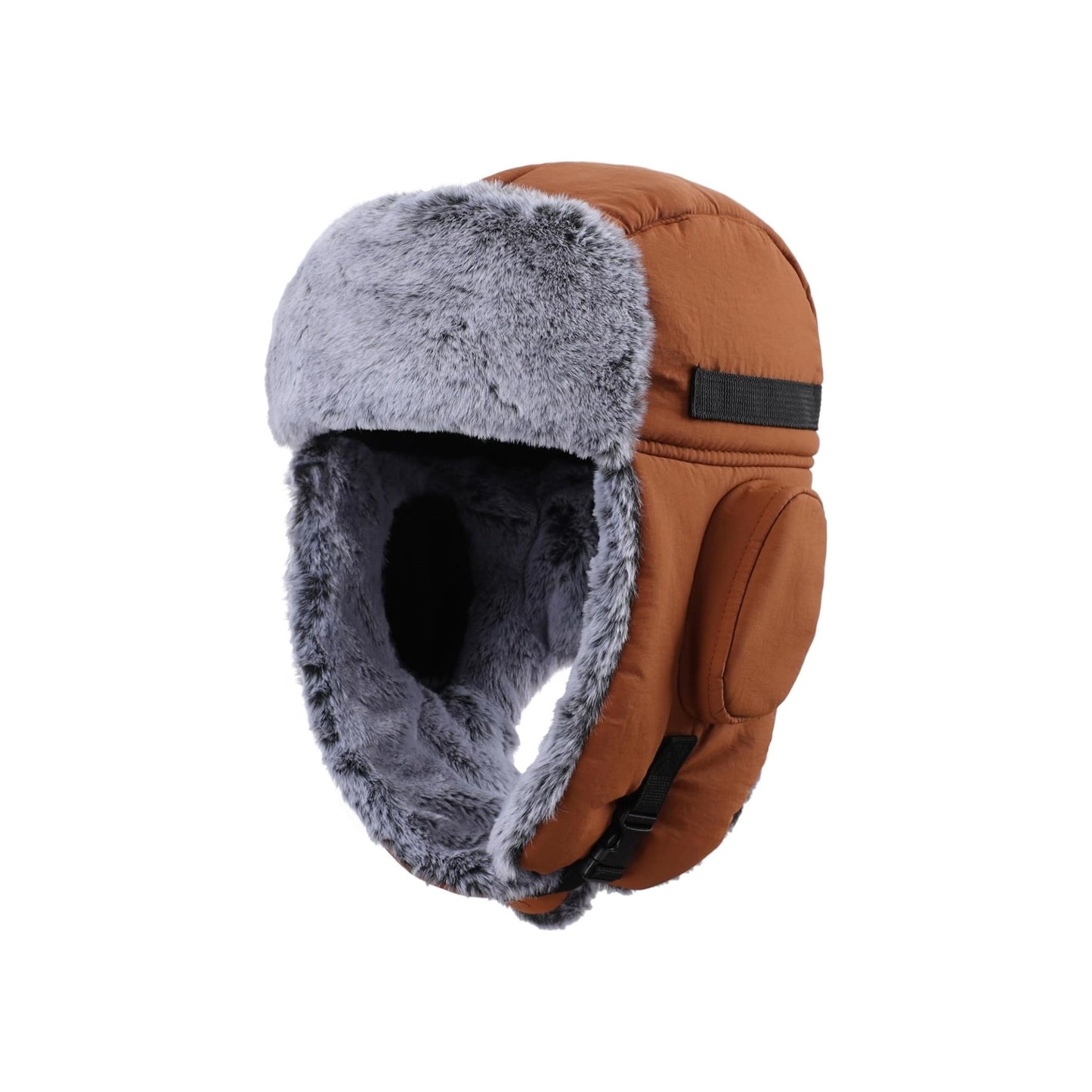 Men's Windproof Trapper Hat  Faux Fur Lined  Eskimo Style