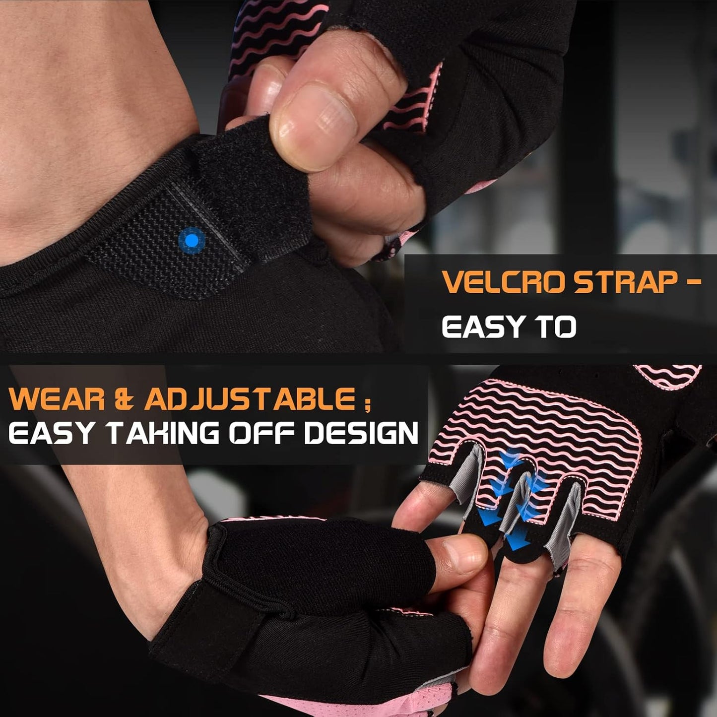 sunnex Gym Handschuhe, Workout Handschuhe Fingerlose Handschuhe zum Gewichtheben, Leichte Atmungsaktive Fitness Handschuhe, Sporthandschuhe für Training Gewichtheben Radfahren Klettern Rudern 