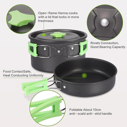 17-Piece Non-Stick Camping Cookware Set