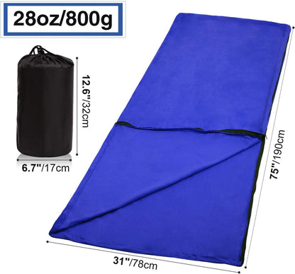 Adult Fleece Sleeping Bag Liner - 75" Full-Zip for All-Weather Camping