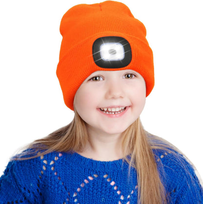 Kids LED Beanie - Flashlight Cap with USB Charging